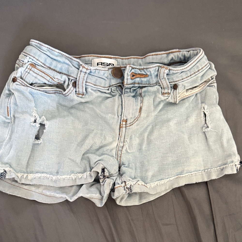RSQ Light Wash Distressed Jean Shorts